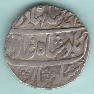 169 Ahmad Shah Rupee Bareli AH 1166 RY 6 Obv