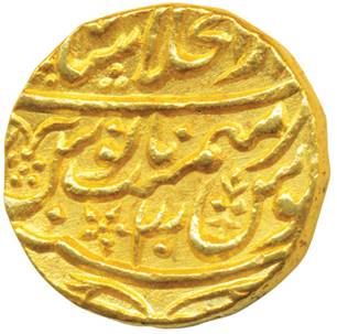 322 Shah Alam II Shahjahanabad Mohur  AH 1202 RY 30 Rev