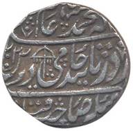 160 Shah Alam II Shahjahanabad Rupee Type 3a AH 1202 RY 30 Obv