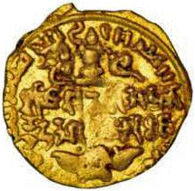 A close-up of a gold coin

Description automatically generated with medium confidence